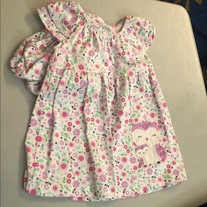 Floral Baby Dress with Owl Design size 3-6 months